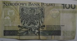 Fałszywy banknot o nominale 100 złotych